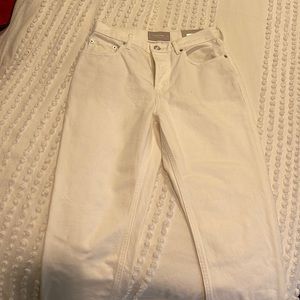 new everlane white original cheeky straight leg jean
